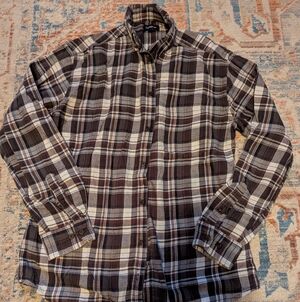 Croft & Barrow Black and White Plaid Shirt